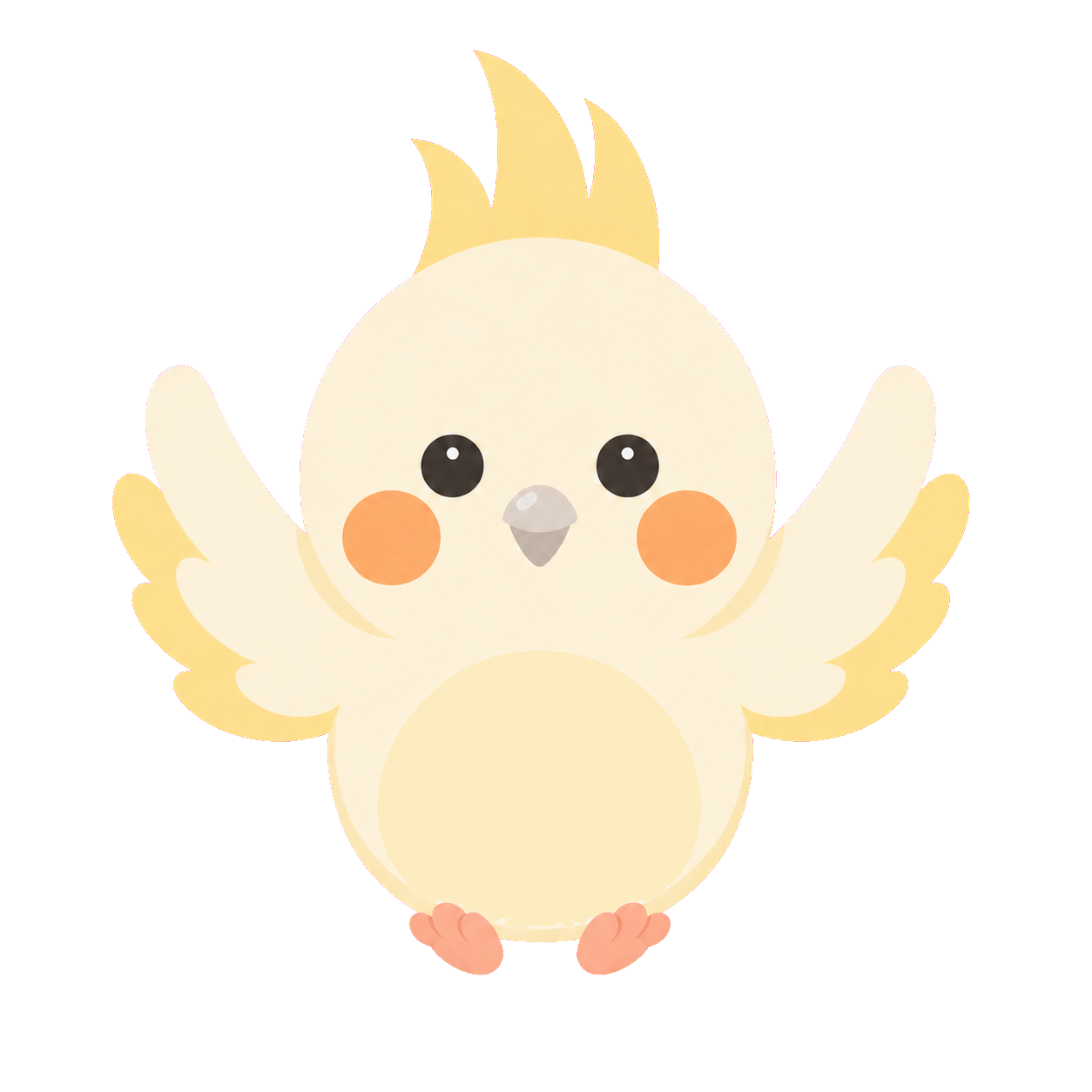 羽ばたくオカメインコのキャラクター、ぽけ